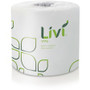 Livi VPG Bath Tissue - 2 Ply - 400 Sheets/Roll - Leaf Emboss Pattern - White - Fiber Product Image 