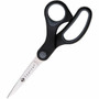 Sparco Straight Scissors w/Rubber Grip Handle - 7" Overall Length - Straight - Stainless Steel - Pointed Tip - Black, Gray - (SPR25225) Product Image 