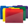 Smead Poly Colored File Folders With Slash Pocket, 1/3-Cut Tabs: Assorted, Letter Size, 0.75" Expansion, Assorted Colors, 30/Box View Product Image