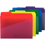 Smead Poly Colored File Folders With Slash Pocket, 1/3-Cut Tabs: Assorted, Letter Size, 0.75" Expansion, Assorted Colors, 30/Box View Product Image