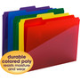 Smead Poly Colored File Folders With Slash Pocket, 1/3-Cut Tabs: Assorted, Letter Size, 0.75" Expansion, Assorted Colors, 30/Box View Product Image