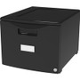 Storex 18" Stackable File Drawer - 18.3" Length x 14.8" Width x 12.8" Height - 1 x Drawer(s) for File - Stackable, Lightweight, Durable, Moisture Resistant, Rust Resistant, Scratch Resistant, Dent Resistant, Locking Drawer, Label Holder - Black Product Image 