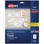 Avery Printable Tickets w/Tear-Away Stubs, 97 Bright, 65 lb Cover Weight, 8.5 x 11, White, 10 Tickets/Sheet, 20 Sheets/Pack View Product Image