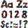 Trend Ready Letter Neon Dots - 83 x Lowercase Letters, 20 x Numbers, 36 x Punctuation Marks, 59 x Uppercase Letters, 18 x Spanish Accent Mark Shape - Pin-up - 4" Height x 8" Length - Assorted Product Image 