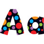 Trend Ready Letter Neon Dots - 83 x Lowercase Letters, 20 x Numbers, 36 x Punctuation Marks, 59 x Uppercase Letters, 18 x Spanish Accent Mark Shape - (TEP79754) Product Image 