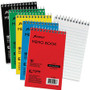 Ampad Topbound Memo Notebooks - 50 Sheets - Wire Bound - 3" x 5" Sheet Size - White Paper - Assorted Pressboard Cover Product Image 