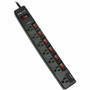 Tripp Lite series TLP76MSGB ECO-Surge 7-Outlet Surge Protector - 7 x NEMA 5-15R - 1800 VA - 1080 J - 120 V AC Input - 120 V AC Output Product Image 