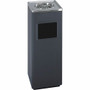 Safco Sandless Square Ash Urn/Trash Receptacle - 3 gal Capacity - Square - 24.3" Height x 9.5" Width x 9.5" Depth - Stainless Steel - Black Product Image 