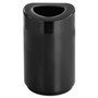 Safco Open Top Round Waste Receptacle, 30 gal, Steel, Black View Product Image