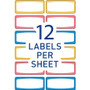 Avery Kids Handwritten Identification Labels, 1.75 x 0.75, Borders: Blue, Orange, Yellow, 12 Labels/Sheet, 5 Sheets/Pack (AVE41442) View Product Image