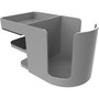 deflecto Standing Desk Cup Holder Organizer, Two Sections, 3.94 x 7.04 x 3.54, Gray View Product Image