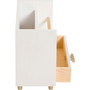 U Brands Juliet Desk Organizer, 3 Compartments, 1 Drawer, 9.5" x 4.2" x 4.9", White/Gold, Wood/Metal View Product Image