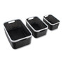 Advantus Open Lid Storage Bin, Assorted Sizes, Black/White, 3/Pack View Product Image