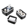Advantus Open Lid Storage Bin, Assorted Sizes, Black/White, 3/Pack View Product Image
