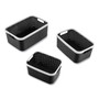 Advantus Open Lid Storage Bin, Assorted Sizes, Black/White, 3/Pack View Product Image