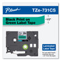 Brother P-Touch TZe Laminated Removable Label Tapes, 0.47" x 26.2 ft, Black on Green (BRTTZE731CS) View Product Image