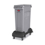 Rubbermaid Commercial Slim Jim Resin Trainable Dolly, 120 lb Capacity, 23.86 x 14.71 x 8.36, Black View Product Image