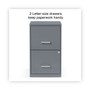 Alera Soho Vertical File Cabinet, 2 Drawers: File/File, Letter, Charcoal, 14" x 18" x 24.1" View Product Image
