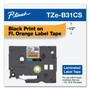 Brother P-Touch TZe Laminated Removable Label Tapes, 0.47" x 26.2 ft, Black on Orange View Product Image