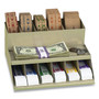 CONTROLTEK Coin Wrapper and Bill Strap 2-Tier Rack, 11 Compartments, 9.38 x 8.13 4.63, Plastic, Pebble Beige View Product Image