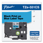 Brother P-Touch TZe Laminated Removable Label Tapes, 0.94" x 26.2 ft, Black on Blue (BRTTZE551CS) View Product Image