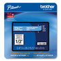 Brother P-Touch TZe Laminated Removable Label Tapes, 0.47" x 26.2 ft, White on Blue View Product Image