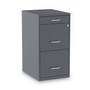 Alera Soho Vertical File Cabinet, 3 Drawers: Pencil/File/File, Letter, Charcoal, 14" x 18" x 26.9" View Product Image