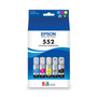 Epson T552920S (T552) Claria High-Yield Ink, 70 mL, Black/Cyan/Gray/Magenta/Yellow, 5/Pack View Product Image
