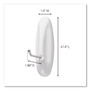 Command General Purpose Wire Hooks, Large, Metal, White, 5 lb Capacity, 3 Hooks and 8 Strips/Pack View Product Image