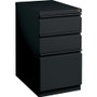 Lorell 23" Box/Box/File Mobile File Cabinet with Full-Width Pull - 15" Width x 22.9" Depth x 27.7" Height - Letter - Vertical - Security Lock, Recessed Handle, Ball-bearing Suspension - Black Product Image 