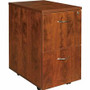 Lorell Essentials Series File/File Mobile File Cabinet - 28.4" Height x 15.7" Width x 22" Depth - Finish: Cherry, Laminate - Leveling Glide Product Image 