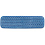 Rubbermaid Commercial Hygen 18" Microfiber Wet Pad - 5.2" Width x 18" Length - Durable - MicroFiber - Blue - (RCPQ410BLCT) Product Image 