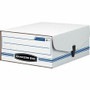 Bankers Box Liberty Binder-Pak Storage Box - Internal Dimensions: 9.13" Width x 11.38" Depth x 4.38" Height - External Dimensions: 9.8" Width x 11.9" Depth x 4.8" Height - Ring Lock Closure - Corrugated Paper - White, Blue Product Image 