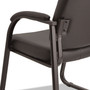Alera Genaro Series Faux Leather Half-Back Sled Base Guest Chair, 25" x 24.80" x 33.66", Black Seat, Black Back, Black Base (ALERL43C16) View Product Image