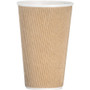 Genuine Joe Hot Cups, Rippled, 16 oz, 125/BD, Brown (GJO11257BD) View Product Image