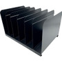 Huron 6-slot Vertical Book Rack - 6 Compartment(s) - Vertical - 9" Height x 15" Width x 11" Depth - Durable - Black Product Image 