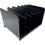 Huron 6-slot Vertical Book Rack - 6 Compartment(s) - Vertical - 9" Height x 15" Width x 11" Depth - Durable - Black Product Image 