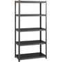 Lorell Iron Horse 3200 lb Capacity Riveted Shelving - 5 Shelf(ves) - 72" Height x 36" Width x 18" Depth - 30% Recycled - Black - Steel, Laminate Product Image 