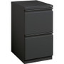 Lorell 20" File/File Mobile File Cabinet with Full-Width Pull - 15" Width x 19.9" Depth x 27.8" Height - 2 x Drawer(s) for File - Letter - Recessed Drawer, Security Lock, Ball-bearing Suspension, Casters - Charcoal Product Image 