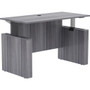 Lorell Essentials Series Sit-to-Stand Desk Shell - x 0.1" Thickness Top, 49" Height x 60" Width x 29" Depth - Finish: Weathered Charcoal Product Image 