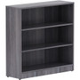 Lorell Laminate Bookcase - 36" Width x 12" Depth x 36" Height - 3 x Shelf(ves) - Sturdy, Laminated, Contemporary Style, Square Edge, Adjustable Feet - Weathered Charcoal - Medium Density Fiberboard (MDF) Product Image 