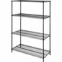 Lorell Industrial Wire Shelving - 48" Width x 18" Depth x 72" Height - 4 x Shelf(ves) - 4000 lb Load Capacity - Black - Powder Coated Product Image 