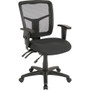 Lorell ErgoMesh Series Managerial Mesh Mid-Back Chair - Black Seat Color - Fabric Seat Material - Black Back Color - Black Frame Color - Mid Back Product Image 