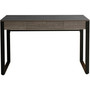 Lorell SOHO Desk with Center Drawer - 30" Height x 47" Width x 23.5" Depth - 1 - Band Edge - Finish: Charcoal Product Image 