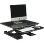 Lorell Electric Desk Riser with Keyboard Tray - Up to 33" Screen Support - Flat Panel Display Type Supported - 17.13" Height x 28.75" Width x 35.75" Depth - Desktop - Aluminum Product Image 