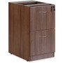 Lorell Essentials Series File/File Fixed File Cabinet - 28.5" Height x 15.5" Width x 21.9" Depth Pedestal, x 3.8" Width - 2 x File Drawer(s) - Finish: Laminate, Walnut - Built-in Hangrail, Ball-bearing Suspension, Mobility - For File, File Folder Product Image 