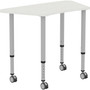 Lorell Table, Trapezoid, Height-Adj, 60"x23.62"x26-5/8"-33-5/8", GY (LLR69583) View Product Image