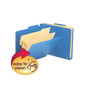 Smead Six-Section Poly Classification Folders, 2" Expansion, 2 Dividers, 6 Fasteners, Letter Size, Blue Exterior, 10/Box View Product Image