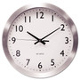 Universal Brushed Aluminum Wall Clock, 12" Overall Diameter, Silver Case, 1 AA (sold separately) View Product Image