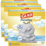 Glad ForceFlex Kitchen Drawstring Trash Bags, 13 gal, Fresh Clean Scent, 24" x 27.38", White, 80 Bags/Box, 3 Boxes/Carton View Product Image